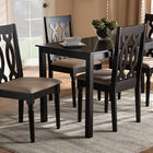 Baxton Studio Cherese Modern and Contemporary Sand Fabric Upholstered Espresso Brown Finished 5-Piece Wood Dining Set
