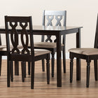 Baxton Studio Cherese Modern and Contemporary Sand Fabric Upholstered Espresso Brown Finished 5-Piece Wood Dining Set