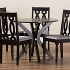 Baxton Studio Callie Modern and Contemporary Grey Fabric Upholstered and Dark Brown Finished Wood 5-Piece Dining Set