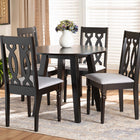 Baxton Studio Imogen Modern and Contemporary Grey Fabric Upholstered and Dark Brown Finished Wood 5-Piece Dining Set