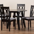 Baxton Studio Imogen Modern and Contemporary Grey Fabric Upholstered and Dark Brown Finished Wood 5-Piece Dining Set