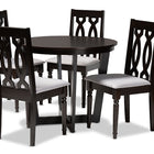 Baxton Studio Julie Modern and Contemporary Grey Fabric Upholstered and Dark Brown Finished Wood 5-Piece Dining Set