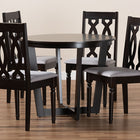 Baxton Studio Julie Modern and Contemporary Grey Fabric Upholstered and Dark Brown Finished Wood 5-Piece Dining Set