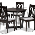 Baxton Studio Julie Modern and Contemporary Grey Fabric Upholstered and Dark Brown Finished Wood 5-Piece Dining Set