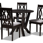 Baxton Studio Anise Modern and Contemporary Grey Fabric Upholstered and Dark Brown Finished Wood 5-Piece Dining Set