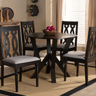 Baxton Studio Anise Modern and Contemporary Grey Fabric Upholstered and Dark Brown Finished Wood 5-Piece Dining Set
