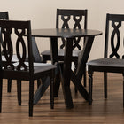 Baxton Studio Anise Modern and Contemporary Grey Fabric Upholstered and Dark Brown Finished Wood 5-Piece Dining Set