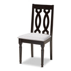 Baxton Studio Cherese Modern and Contemporary Grey Fabric Upholstered Espresso Brown Finished Wood Dining Chair Set of 4