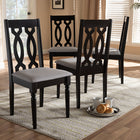 Baxton Studio Cherese Modern and Contemporary Grey Fabric Upholstered Espresso Brown Finished Wood Dining Chair Set of 4