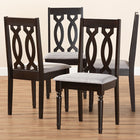 Baxton Studio Cherese Modern and Contemporary Grey Fabric Upholstered Espresso Brown Finished Wood Dining Chair Set of 4
