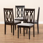 Baxton Studio Cherese Modern and Contemporary Grey Fabric Upholstered Espresso Brown Finished Wood Dining Chair Set of 4