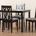Baxton Studio Cherese Modern and Contemporary Grey Fabric Upholstered Espresso Brown Finished 5-Piece Wood Dining Set