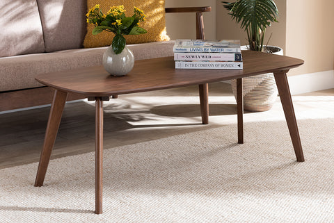 Baxton Studio Dahlia Mid-Century Modern Walnut Finished Coffee Table