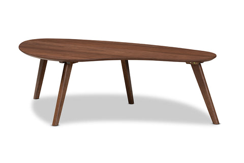 Baxton Studio Scarlette Mid-Century Modern Walnut Finished Coffee Table