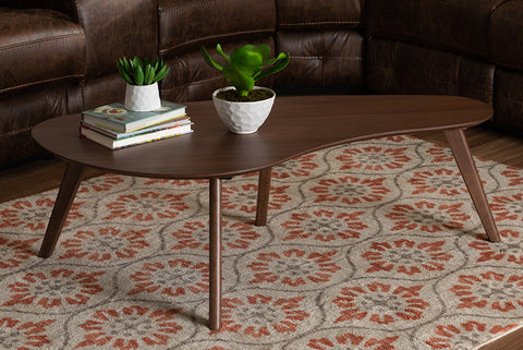 Baxton Studio Scarlette Mid-Century Modern Walnut Finished Coffee Table