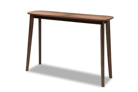 Baxton Studio Wendy Mid-Century Modern Walnut Finished Wood Console Table 