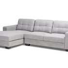 Baxton Studio Langley Modern and Contemporary Light Grey Fabric Upholstered Sectional Sofa with Left Facing Chaise