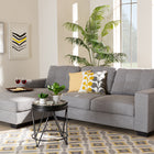 Baxton Studio Langley Modern and Contemporary Light Grey Fabric Upholstered Sectional Sofa with Left Facing Chaise