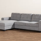 Baxton Studio Langley Modern and Contemporary Light Grey Fabric Upholstered Sectional Sofa with Left Facing Chaise