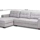Baxton Studio Langley Modern and Contemporary Light Grey Fabric Upholstered Sectional Sofa with Left Facing Chaise