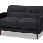 Baxton Studio Allister Mid-Century Modern Dark Grey Fabric Upholstered Loveseat