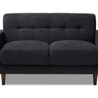 Baxton Studio Allister Mid-Century Modern Dark Grey Fabric Upholstered Loveseat