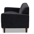 Baxton Studio Allister Mid-Century Modern Dark Grey Fabric Upholstered Loveseat