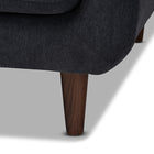 Baxton Studio Allister Mid-Century Modern Dark Grey Fabric Upholstered Loveseat