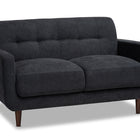 Baxton Studio Allister Mid-Century Modern Dark Grey Fabric Upholstered 2-Piece Living Room Set