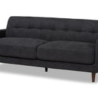 Baxton Studio Allister Mid-Century Modern Dark Grey Fabric Upholstered 2-Piece Living Room Set