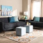 Baxton Studio Allister Mid-Century Modern Dark Grey Fabric Upholstered 2-Piece Living Room Set