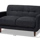 Baxton Studio Allister Mid-Century Modern Dark Grey Fabric Upholstered Loveseat