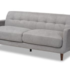 Baxton Studio Allister Mid-Century Modern Light Grey Fabric Upholstered Sofa