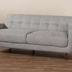 Baxton Studio Allister Mid-Century Modern Light Grey Fabric Upholstered Sofa