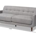 Baxton Studio Allister Mid-Century Modern Light Grey Fabric Upholstered Sofa