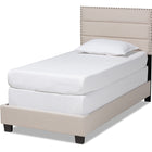 Baxton Studio Ansa Modern and Contemporary Beige Fabric Upholstered Twin Size Bed