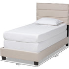Baxton Studio Ansa Modern and Contemporary Beige Fabric Upholstered Twin Size Bed