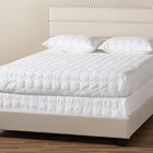 Baxton Studio Ansa Modern and Contemporary Beige Fabric Upholstered Queen Size Bed
