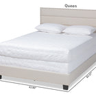 Baxton Studio Ansa Modern and Contemporary Beige Fabric Upholstered Queen Size Bed
