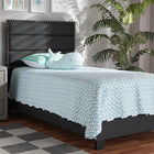 Baxton Studio Ansa Modern and Contemporary Dark Grey Fabric Upholstered Twin Size Bed