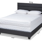 Baxton Studio Ansa Modern and Contemporary Dark Grey Fabric Upholstered Queen Size Bed