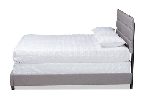 Baxton Studio Ansa Modern and Contemporary Grey Fabric Upholstered Queen Size Bed