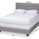 Baxton Studio Ansa Modern and Contemporary Grey Fabric Upholstered Queen Size Bed