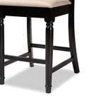 Baxton Studio Verina Modern and Contemporary Sand Fabric Upholstered Espresso Brown Finished 2-Piece Wood Counter Stool Set of 4