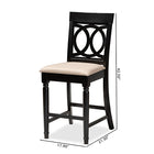 Baxton Studio Verina Modern and Contemporary Sand Fabric Upholstered Espresso Brown Finished 2-Piece Wood Counter Stool Set of 4