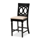 Baxton Studio Verina Modern and Contemporary Sand Fabric Upholstered Espresso Brown Finished 5-Piece Wood Pub Set