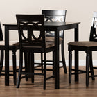 Baxton Studio Verina Modern and Contemporary Sand Fabric Upholstered Espresso Brown Finished 5-Piece Wood Pub Set