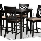 Baxton Studio Verina Modern and Contemporary Sand Fabric Upholstered Espresso Brown Finished 5-Piece Wood Pub Set