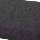 Baxton Studio Rika Mid-Century Modern Dark Grey Fabric Upholstered Walnut Brown Finished Boomerang Bench