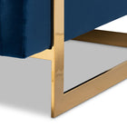 Baxton Studio Matteo Glam and Luxe Royal Blue Velvet Fabric Upholstered Gold Finished Armchair